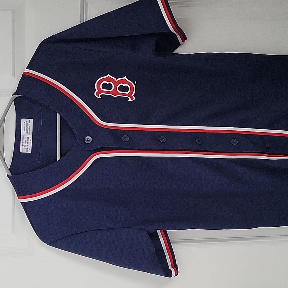 Boston Red Sox jersey, big kids size Large (14-16), Blue, Red, and White